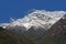 Avalanche on a slope of Annapurna II peak, Greater Himalayas, Annapurna Circuit, Nepal