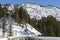 Avalanche snow bridge near a ski-resort in Austria\'s Skiwelt, al