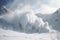 avalanches in slow motion, with billowing clouds of snow and dust