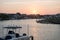 AVALON, NJ - AUGUST 30: Avalon Bay, beautiful bay with view of mansions and yachts at sunset on August 30, 2013