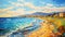 Avangarde Painting of Cyprus Beach