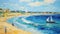 Avangarde Painting of Cyprus Beach