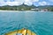 Avarua town as view from a boat Rarotonga Cook Islands