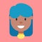 Avatar of african american woman with blue hair