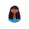 An avatar of african-american woman from a call center. Live chat operators, hotline operator, assistant with headphones