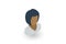 Avatar black woman isometric flat icon. 3d vector