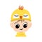 Avatar of boy with big eyes and wide happy smile in cute yellow chicken hat.