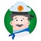 Avatar cheerful sailor. A cartoon portrait of a man