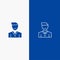 Avatar, Client, Face, Happy, Man, Person, User Line and Glyph Solid icon Blue banner Line and Glyph Solid icon Blue banner