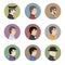 Avatar Collection of Stylish Handsome Male Characters in Modern Flat Design Vector Illustration