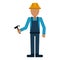 Avatar construction man hammer helmet employee