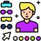 Avatar customize icon, Metaverse related vector