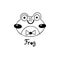 Avatar cute face frog portrait. Vector illustration in cartoon style