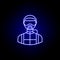 avatar diver line icon in blue neon style. Signs and symbols can be used for web logo mobile app UI UX
