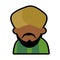 Avatar face indian man bearded mustache turban green dhoti