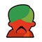 Avatar face indian man mustache green turban icon