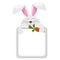 Avatar frame rabbit or hare with carrot, animal square template for game