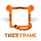 Avatar frame tiger, square animal template for game.