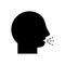 Avatar head with cough symbol silhouette style icon vector design