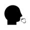 Avatar head with cough symbol silhouette style icon vector design