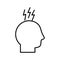 Avatar head with headache symbol line style icon vector design