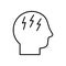 Avatar head with headache symbol line style icon vector design