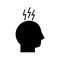 Avatar head with headache symbol silhouette style icon vector design