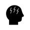 Avatar head with headache symbol silhouette style icon vector design