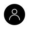 Avatar icon on black round. Avatar flat symbol