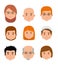 Avatar icons. People generations at different ages.