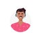 An avatar of indian man from a call center. Live chat operators, hotline operator, assistant with headphones. Online