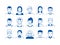 Avatar line icons. Hand drawn people cartoon faces, cute boys and girls teen persons, modern vector male and female