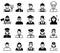 Avatar and People occupations icons. Human resources.