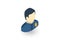 Avatar police officer isometric flat icon. 3d vector