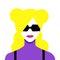 Avatar of pretty blondine. Portrait of fashionable girl. flat vector illustration