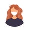 Avatar of a redhaired woman wearing a mask to protect against coronavirus, flu, air pollution, viruses and disease