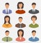 Avatar set front portrait office employee business people for we