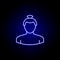 avatar sumo line icon in blue neon style. Signs and symbols can be used for web logo mobile app UI UX
