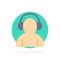 Avatar, Support, Man, Headphone Abstract Circle Background Flat color Icon