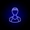 avatar swimmer line icon in blue neon style. Signs and symbols can be used for web logo mobile app UI UX