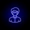 avatar teacher outline icon in blue neon style. Signs and symbols can be used for web logo mobile app UI UX