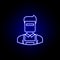 avatar welder outline icon in blue neon style. Signs and symbols can be used for web logo mobile app UI UX