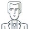Avatar of young businessman with distrust gesture