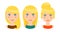 Avatars of blonde women with different hairstyles set