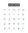 Avatars line icons collection. Comrades, Doppelgangers, Alternates, Twins, Counterparts, Emulations, Replicas vector and