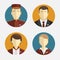 Avatars people. The hotel staff. Reception, curtains, maid manager. Vector flat design