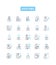 Avatars vector line icons set. Personas, Characters, Forms, Idols, Avatars, Representations, Embodiments illustration