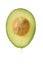 Avconcept of oil from avocado with a falling drop on white