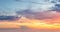 Ave real sunrise sundown sky background with gentle colorful clouds