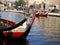 Aveiro Moliceiro boat gondola detail Traditional boats on the canal, Portugal
